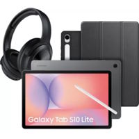 SAMSUNG Galaxy Tab S10 Lite 128 Go Grise Pack Bookcover Casque