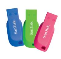 SANDISK Cruzer Blade 16 Go x3 Color Pack